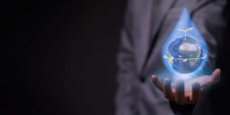 World water day, saving water quality campaign and environmental protection conceptの写真素材