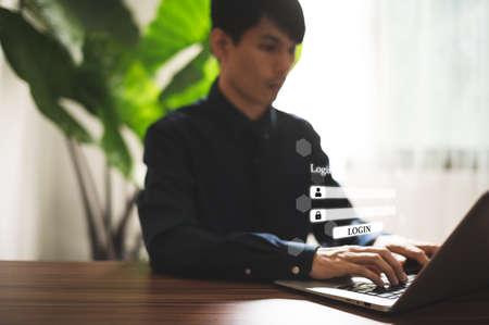 Login or Register Login to the system with the online digital world, metaverse security protection system.の写真素材