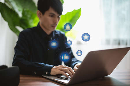 emotion icon Social media and digital online conceptの写真素材