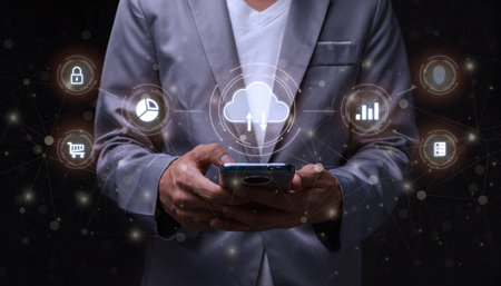 cloud technology large storage networking and internet concepts metaverse system, internet of...