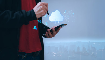 cloud technology large storage networking and internet concepts metaverse system, internet of...