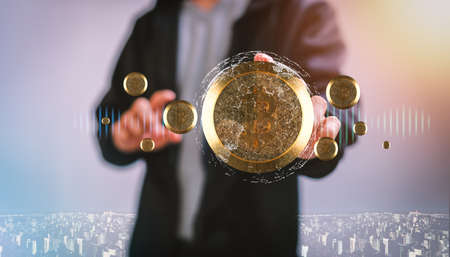 Trade trading crypto currency coins Bitcoin Exchanges Invest Metaverse stocksの写真素材