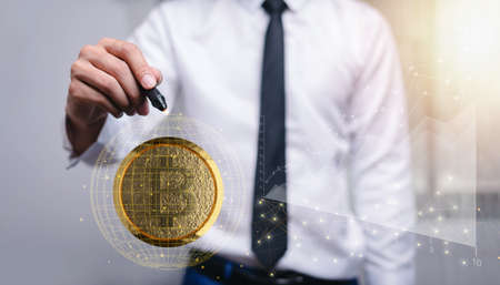 Trade trading crypto currency coins Bitcoin Exchanges Invest Metaverse stocksの写真素材