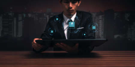 Digital document online Electronic signature, document management, paperless office, E signing, signing business contract concept, metaverseの写真素材