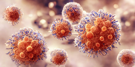 Germs Bacteria Virus Microorganisms Parasites 3D Illustrationの写真素材