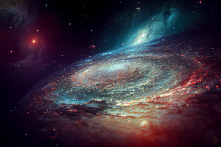 Nebula Milkyway and galaxies in space 3Dの写真素材