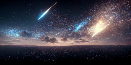 Nebula Milkyway and galaxies in space 3D