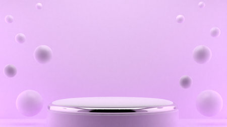 scene background backdrop podium stand .product shelf standing backdrop .pedestal display. Blank stand for showing product.の写真素材