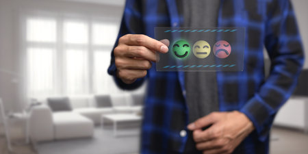 happy smile face, good feedback rating,think positive, customer review, assessment, child wellness,world mental health day, Compliment Dayの写真素材