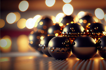 ball merry christmas 3d render bokeh background