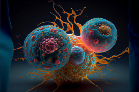 Cancer cell, World Cancer Day 04 February render virtual realityの写真素材
