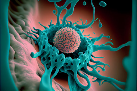 Cancer cell, World Cancer Day 04 February render virtual realityの写真素材