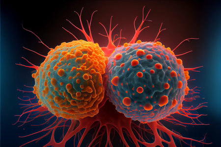 Cancer cell, World Cancer Day 04 February render virtual reality