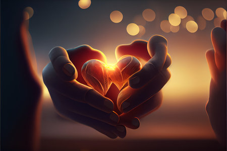 Heart concept, love, Valentine's day. February 14th. Rendering. Realistic.の写真素材