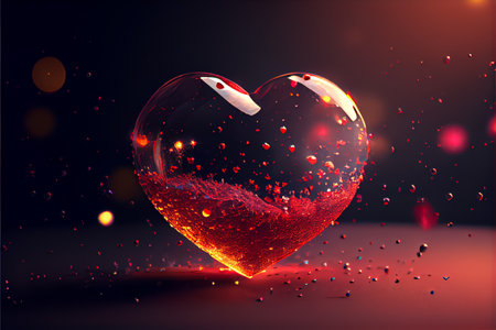 Heart concept, love, Valentine's day. February 14th. Rendering. Realistic.の写真素材