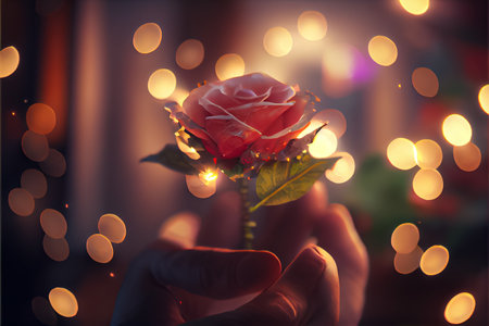 representative rose love, valentines day february 14 render realisticの写真素材