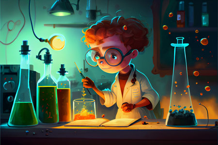 Cartoon National Science Day February 28 realistic rendering 3Dの写真素材