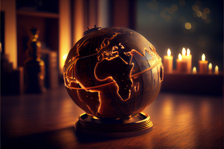 earth hour ai generated artの写真素材