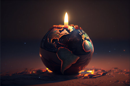 earth hour ai generated artの写真素材