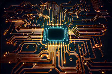 Abstract Electronic Circuit Board Background ai generated art