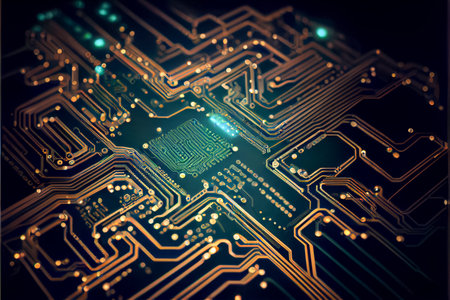 Abstract Electronic Circuit Board Background ai generated art