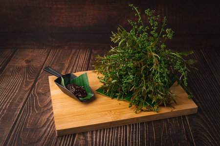 Neem Vegetables with Chili Pasteの写真素材