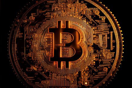 golden bitcoin, conceptual image for crypto currency, Gold bitcoin symbol