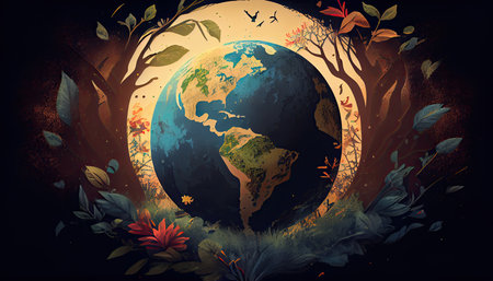 earth day background Earth Day the importance of loving natureの写真素材
