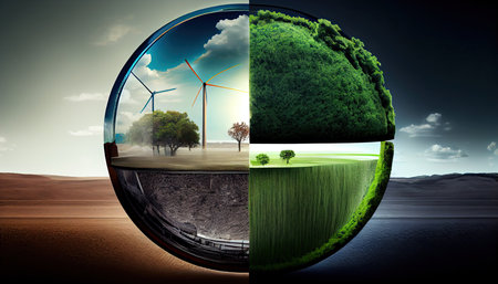 ESG green energy sustainable industry Environmental Social and Corporate Governance Earth Day the importance of loving natureの素材