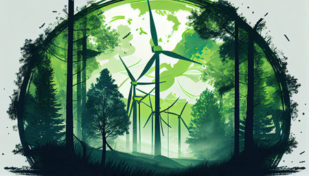 ESG green energy sustainable industry Environmental Social and Corporate Governance Earth Day the importance of loving natureの素材