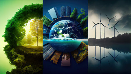 ESG green energy sustainable industry Environmental Social and Corporate Governance Earth Day the importance of loving natureの素材