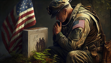 Memorial Day remembering the fallen soldiers around the worldの素材