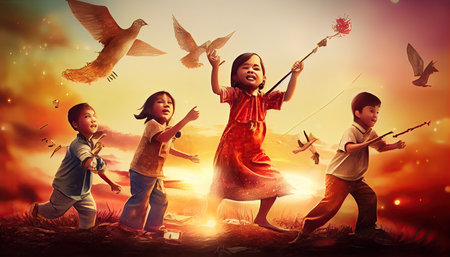 Childrenâs Day, the dawn of childrenâs rightsの素材