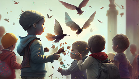 Childrenâs Day, the dawn of childrenâs rightsの素材