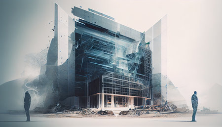 Building construction engineering project devotion with double Labor Day and the importance of workers AI Generatedの素材