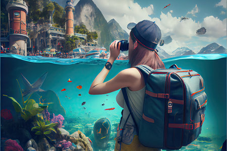 world tourism day 27 september AI Generatedの素材