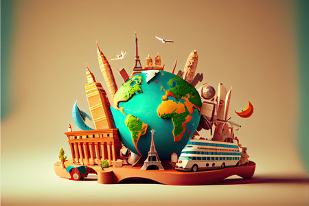 world tourism day 27 september AI Generatedの素材