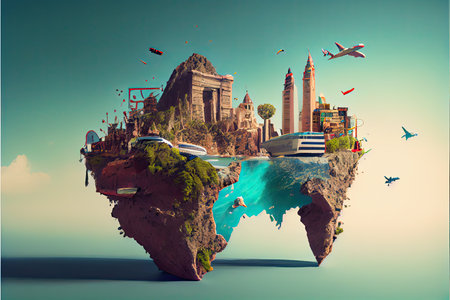 world tourism day 27 september AI Generatedの素材