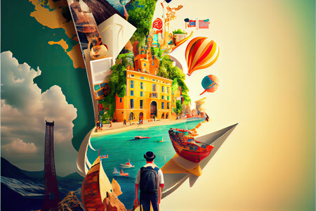 world tourism day 27 september AI Generatedの素材