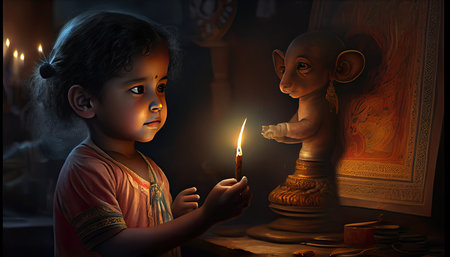 Diwali the triumph of light and kindness Hindu festival of lights celebration Diya oil lamps 24th October Generative AIの素材