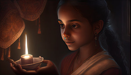 Diwali the triumph of light and kindness Hindu festival of lights celebration Diya oil lamps 24th October Generative AIの素材