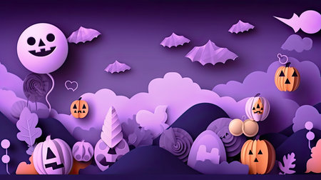 Halloween day eyes of Jack O' Lanterns trick or treating Samhain All Hallows' Eve All Saints' Eve All hallowe'en spooky Horror Ghost Demon background October 31 Generative AIの素材