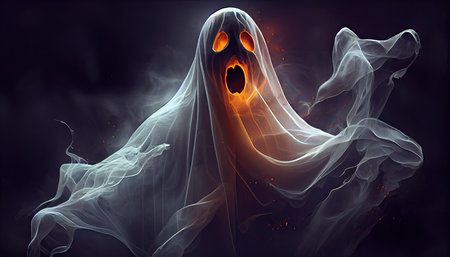 Halloween day eyes of Jack O' Lanterns trick or treating Samhain All Hallows' Eve All Saints' Eve All hallowe'en spooky Horror Ghost Demon background October 31 Generative AIの素材