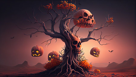 Halloween day eyes of Jack O' Lanterns trick or treating Samhain All Hallows' Eve All Saints' Eve All hallowe'en spooky Horror Ghost Demon background October 31 Generative AIの素材