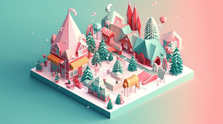 Merry Christmas 3D isometricの素材