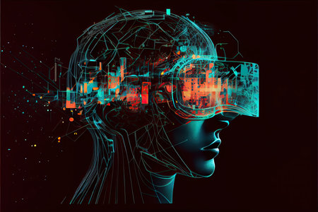 Metaverse concept and virtual world elements. virtual reality headsetの素材