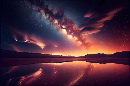 Milky Way stars at nightの素材