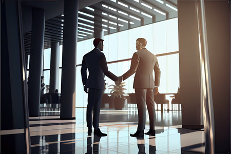 business people shaking handsの素材