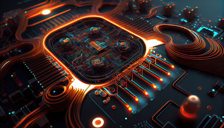 Abstract circuit cyberspace design createdの素材