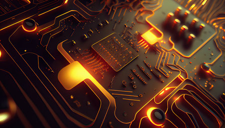 Abstract circuit cyberspace design createdの素材